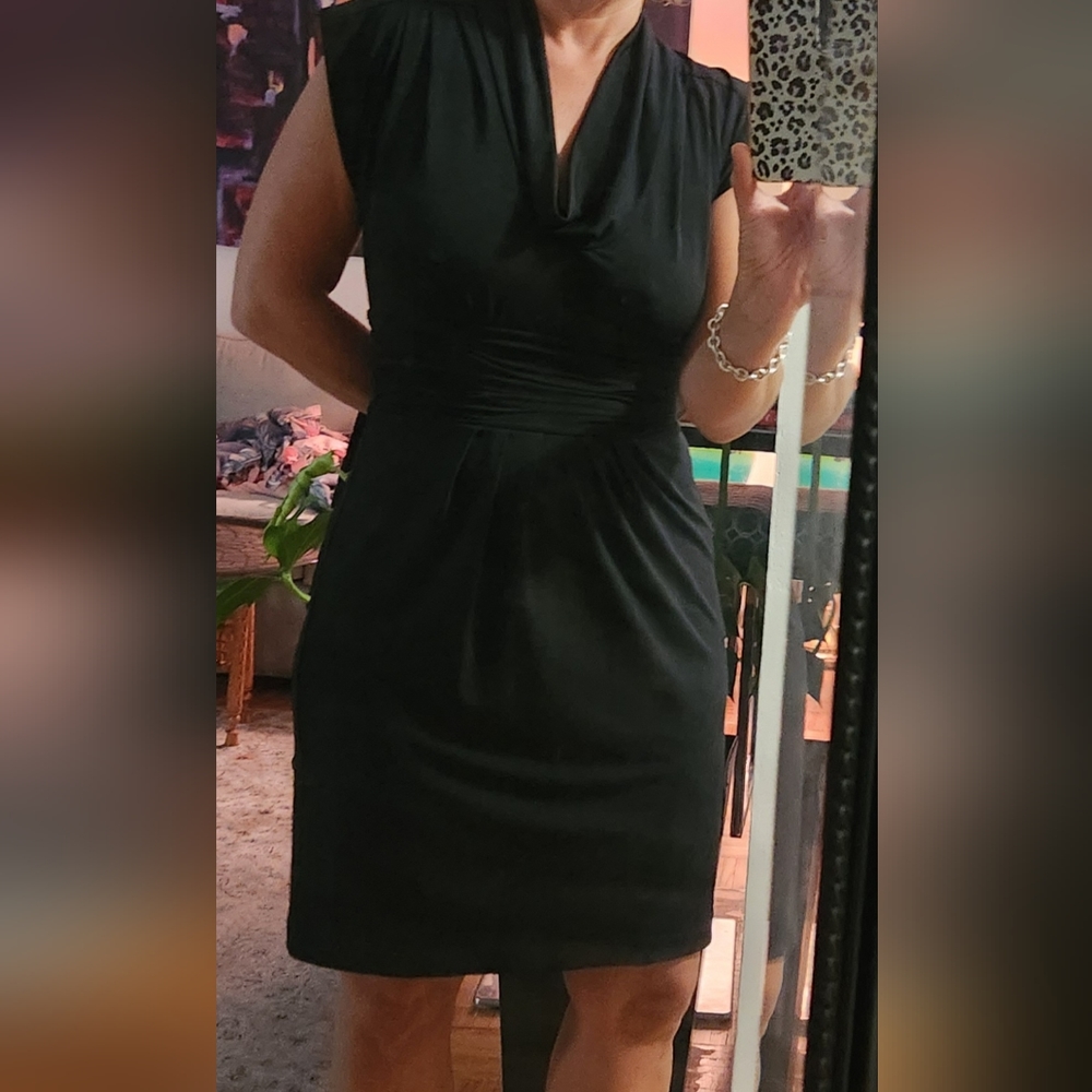 BCBG Max Azaria Black Scoop Neck Dress XS